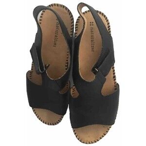 Naturalizer Sandals Womens 6 M Black Never Worn Dark Academia Whimsigoth Leather